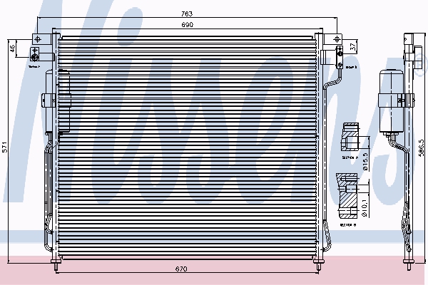 запчасти, Радиатор кондиционера NISSAN PATHFINDER/NAVARA 2.5 TD 05- NISS 92100-EB00A 