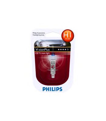 запчасти, ЛАМПА PHILIPS  H1 увелич светоотдача LAMP PHILIPS VISIONPLUS H1 12