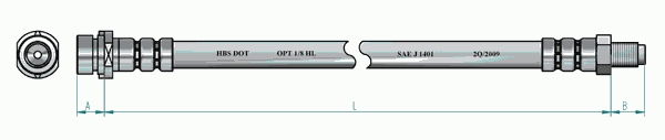запчасти, Тормозной шланг передний [340mm] FORD Scorpio II 2.0-2.9 10/94-8/98