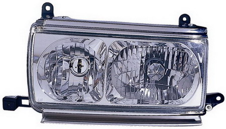 LANDCRUISER ФАРА Л+П (КОМПЛЕКТ) (DEPO) ТЮНИНГ ПРОЗРАЧ ХРУСТАЛ С МОЛДИНГ ХРОМ на Toyota Land Cruiser 80 (Тойота Ленд Крузер 80) 1990-1998 - цена, наличие, описание