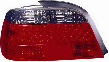 BMW E38 Фонарь задний внешний левый+правый (комплект) тюнинг прозрачный хрустальный с диодными габаритами красный-тонированный на BMW e38 (БМВ е38) - цена, наличие, описание