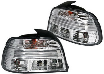 BMW E39 {дизайн под  LED} задний внешний фонарь левый+правый (комплект) полностью прозрачный хрусталь на BMW e39 (БМВ е39) - цена, наличие, описание