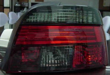 BMW E39 {дизайн под  LED} Задний внешний фонарь левый+правый (комплект), прозрачный хрусталь красно-тонированный на BMW e39 (БМВ е39) - цена, наличие, описание
