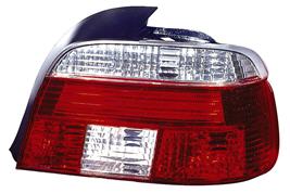 BMW E39 Задний внешний фонарь левый+правый (комплект) с диодными габаритами, прозрачный хрусталь красно-белый на BMW e39 (БМВ е39) - цена, наличие, описание