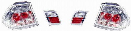 BMW E46 Фонарь задний внешний+внутренний левый+правый (КОМПЛЕКТ) (СЕДАН) тюнинг прозрачный хрустальный белый на BMW e46 (БМВ е46) - цена, наличие, описание
